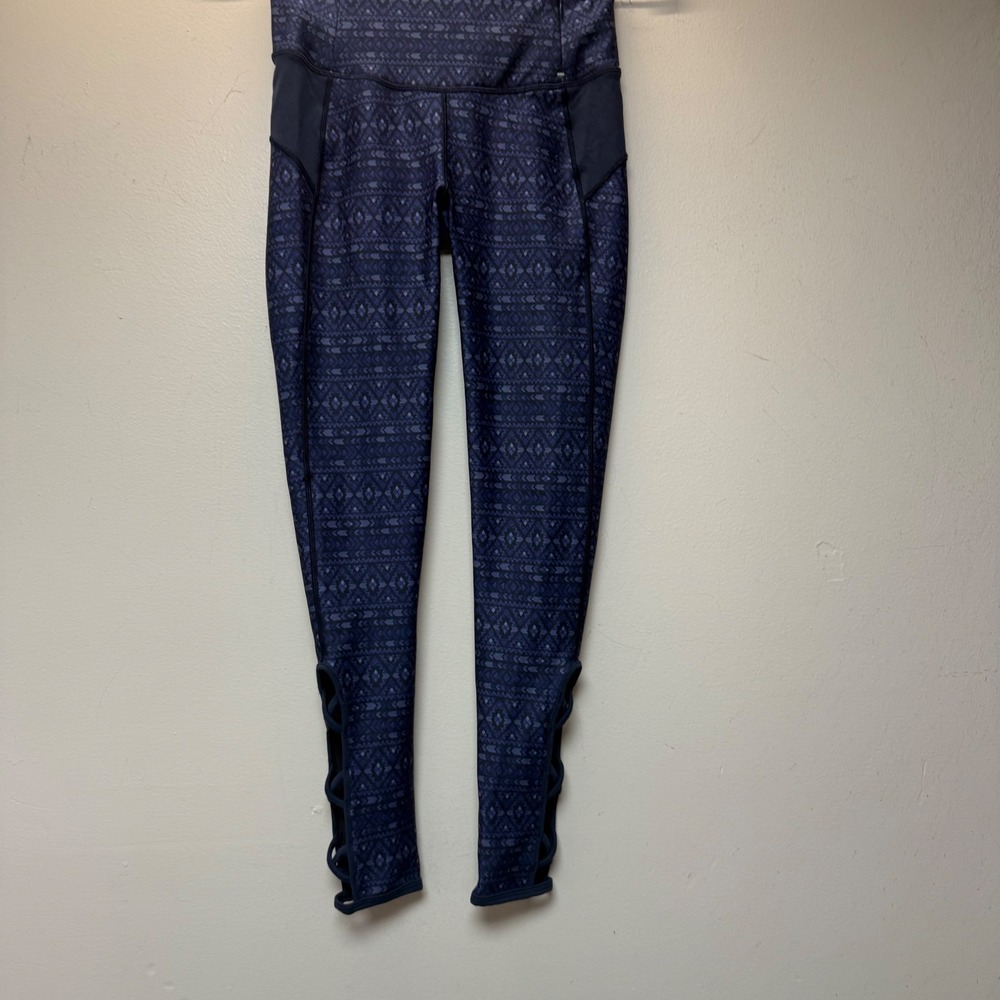 CALIA Leggings Womens XS Navy Purple Geometric Excellent Lattice Ankle 15727